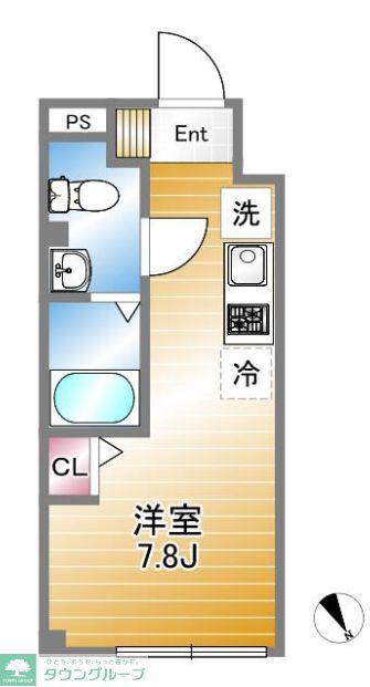 ウィンレックス上石神井(ワンルーム/2階)の間取り写真