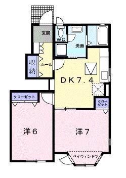 ツインセリエス(2DK/1階)の間取り写真