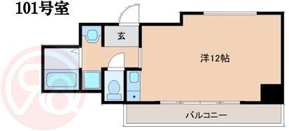 クレアジオーネ中之島西(ワンルーム/1階)の間取り写真