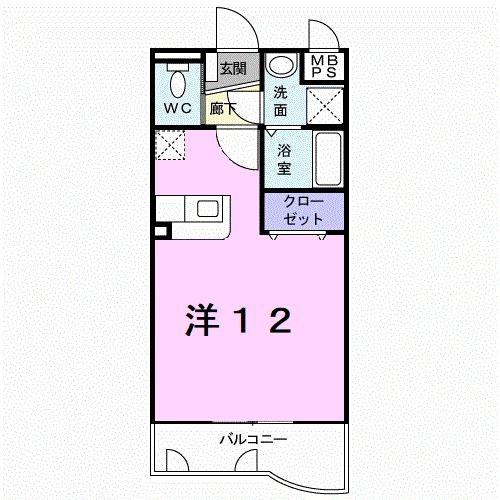 はなみずきM(ワンルーム/3階)の間取り写真