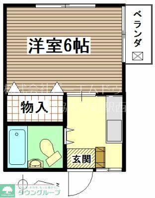 松栄ハイムII(1K/2階)の間取り写真