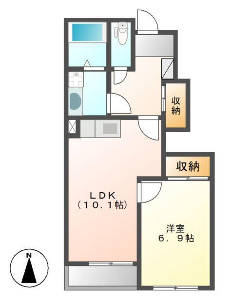 トゥインクル(1LDK/1階)の間取り写真