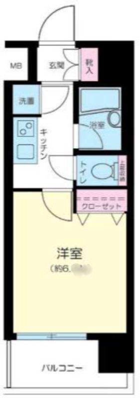 パレステュディオ田町(1K/8階)の間取り写真