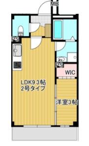 ルクス西宮北口(1LDK/1階)の間取り写真