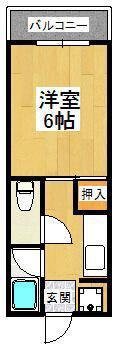 ホウトクマンション(ワンルーム/2階)の間取り写真