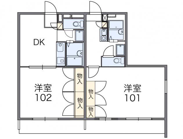 レオパレスパティオ(1DK/1階)の間取り写真