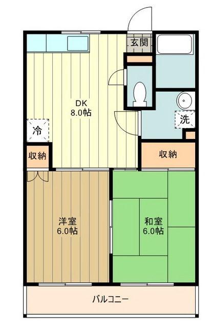 KS中央マンション(2DK/2階)の間取り写真