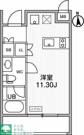 ALTERNA学芸大学(ワンルーム/1階)の間取り写真