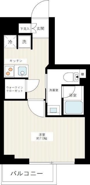 AZEST新江古田(1K/4階)の間取り写真