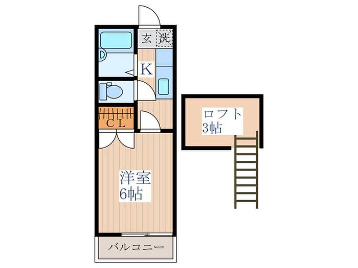エスペランサ(1K/2階)の間取り写真