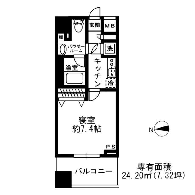 レジディア四谷三丁目(1K/7階)の間取り写真