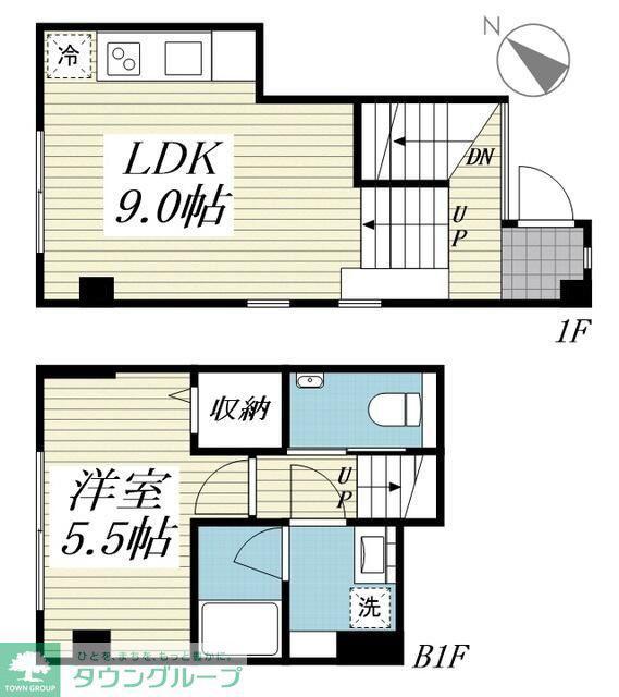 サリースマイル参番館(1LDK/B1階)の間取り写真