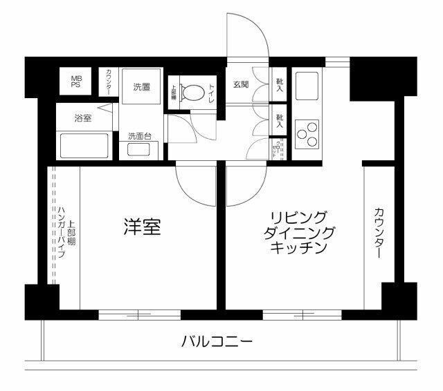 ライオンズプラザヨコハマ戸部(1LDK/7階)の間取り写真