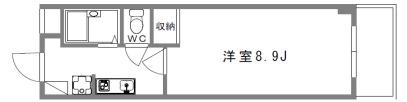 ホリホックイン八幡(1K/6階)の間取り写真