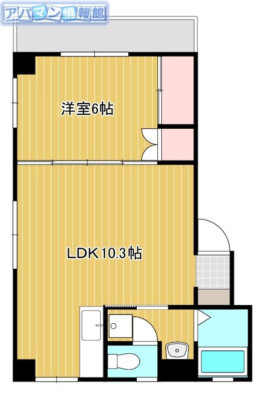 アパルト寺尾台(1LDK/1階)の間取り写真