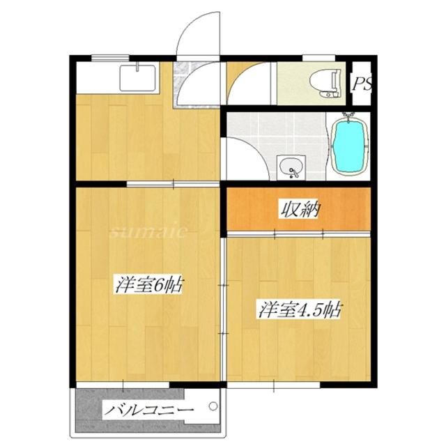 橋本ビル(2K/4階)の間取り写真