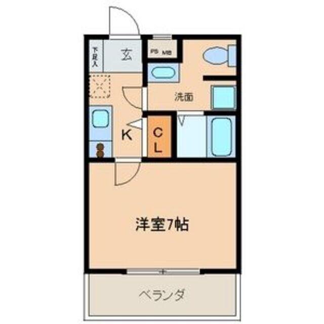 CREA児玉(1K/1階)の間取り写真
