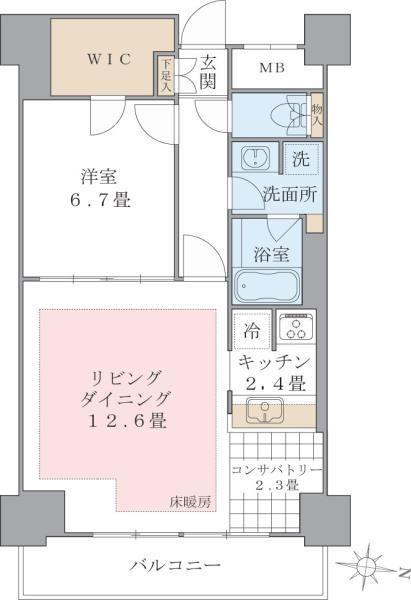 BRILLIA IST 東雲キャナルコートブリリアイスト東雲キャナル(1LDK/10階)の間取り写真
