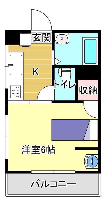 原田ビル(1K/3階)の間取り写真