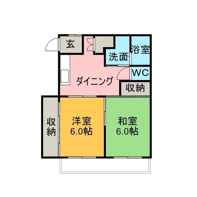 嶋本マンション(2DK/3階)の間取り写真