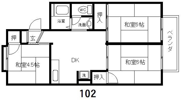 グレースハイツ(3DK/1階)の間取り写真