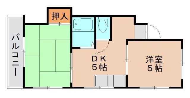マンリーポロネーズ(2DK/1階)の間取り写真