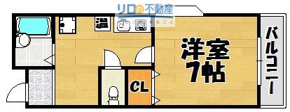 リバティハイム桜井II(1K/3階)の間取り写真