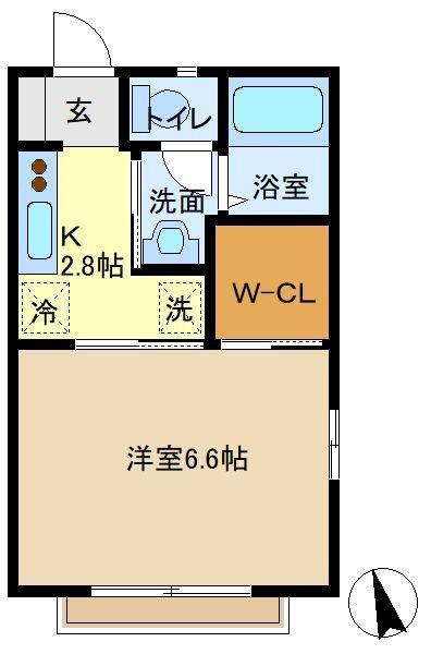 サクラメントファーム(1K/1階)の間取り写真