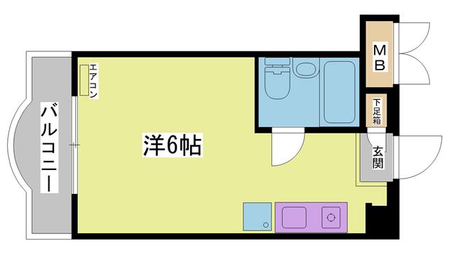 ステューデントビラウィング(ワンルーム/4階)の間取り写真