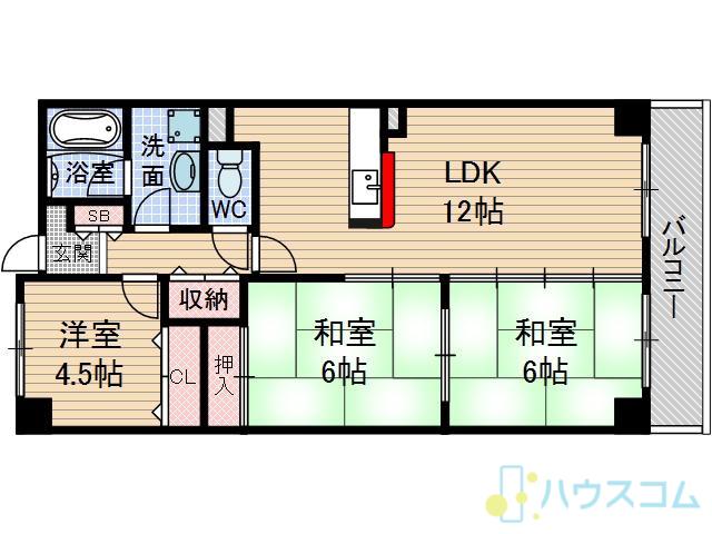 ラポール(3LDK/3階)の間取り写真