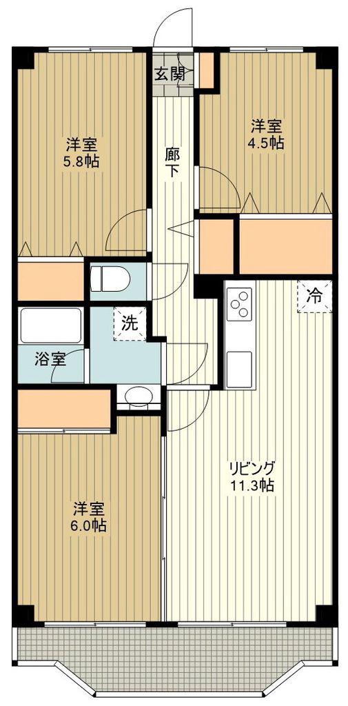 マノワール(3LDK/2階)の間取り写真