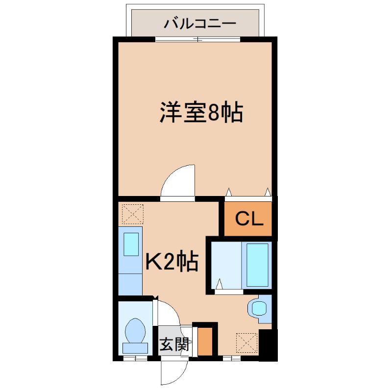 エムハイツA棟(1K/1階)の間取り写真