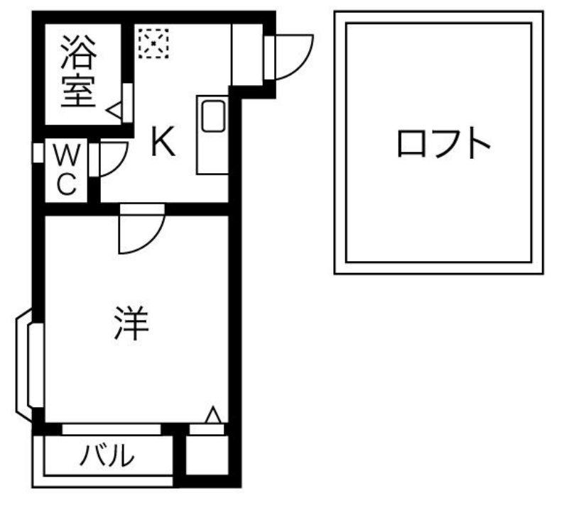 プルミエ(1K/2階)の間取り写真