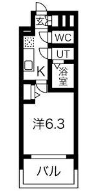 ファステート東別院シュプール(1K/12階)の間取り写真