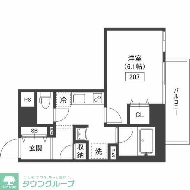 ガーデン代々木上原イースト(1K/2階)の間取り写真