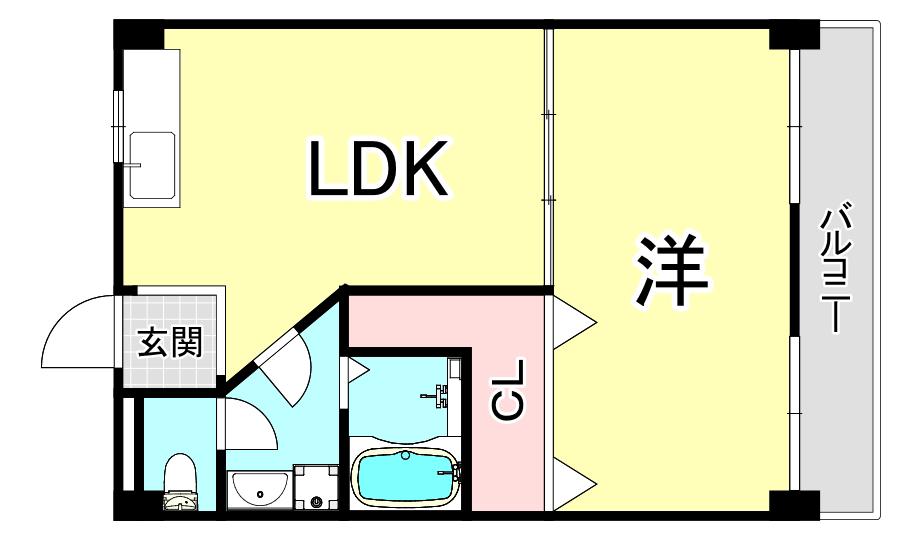 ホワイトヒルマンション(1LDK/3階)の間取り写真