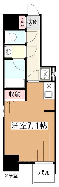 EC BUILDING(ワンルーム/2階)の間取り写真