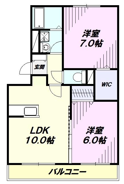 セント光ヶ丘II(2LDK/1階)の間取り写真