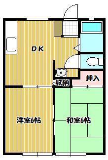 ニューサンシティA棟(2DK/2階)の間取り写真