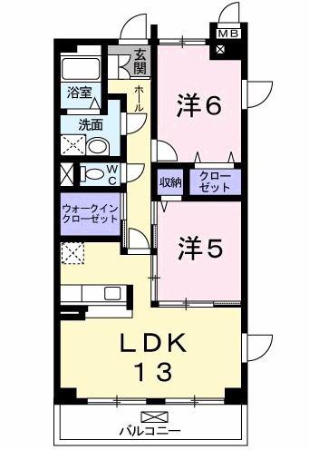 TKエレガンテ(2LDK/4階)の間取り写真