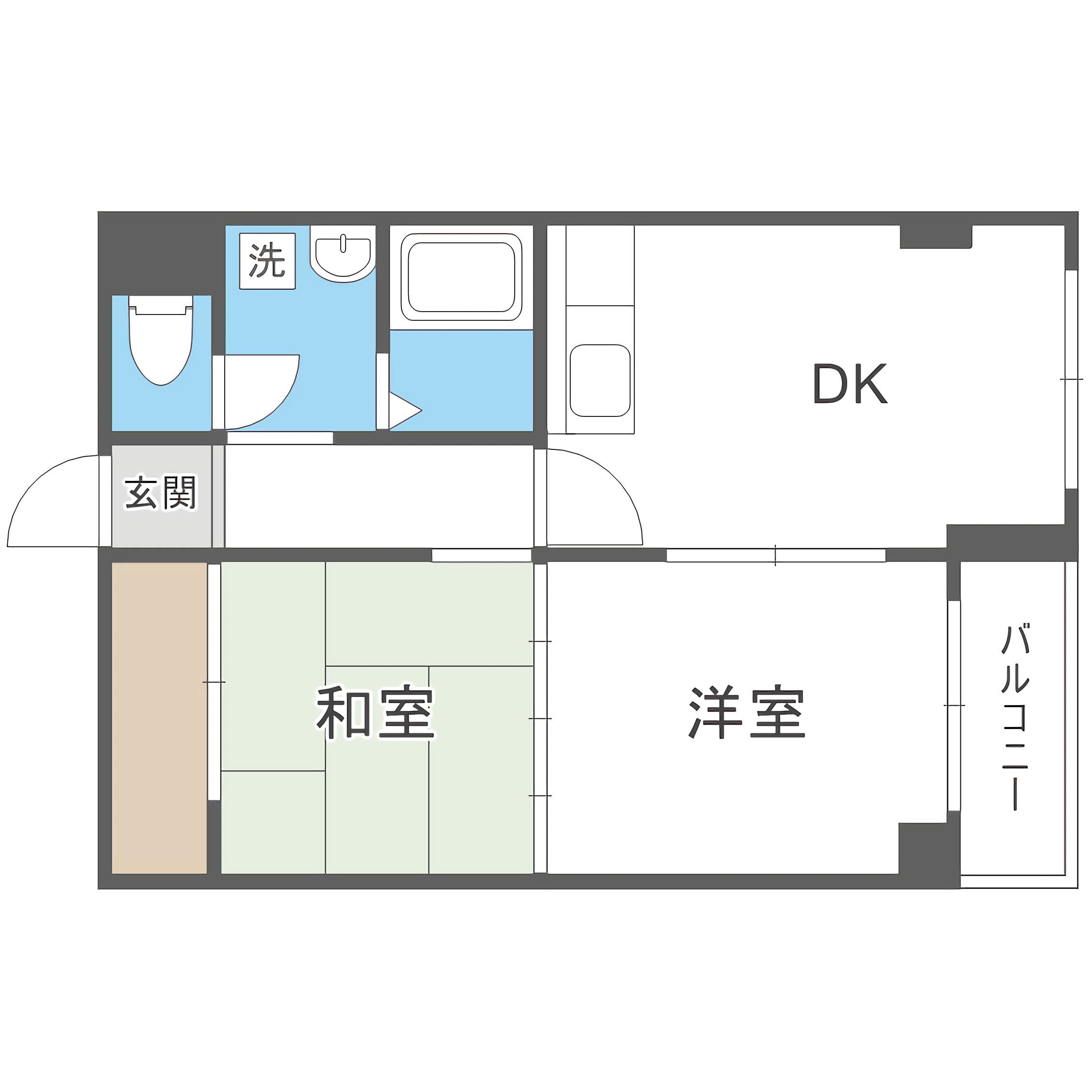 ソシアルコート菊水(2DK/2階)の間取り写真