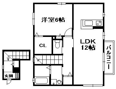ボヌ-ル(1LDK/1階)の間取り写真