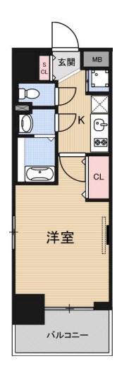 LUXE新大阪α(1K/3階)の間取り写真