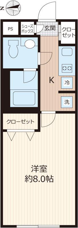 ウェルスクエアイズム大森西(1K/1階)の間取り写真