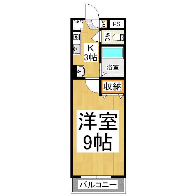 コニファーマンション(1K/3階)の間取り写真