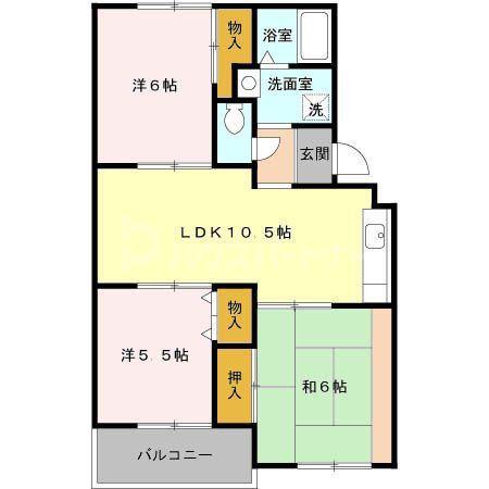 ファミール東宮原(3LDK/2階)の間取り写真
