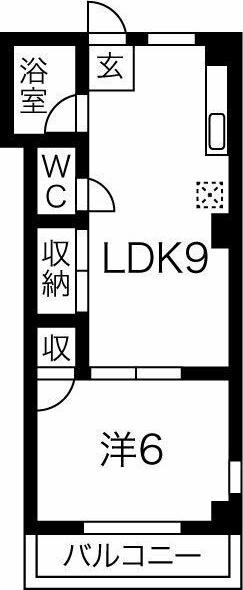 青山マンション(1LDK/3階)の間取り写真