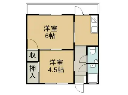 グランピア幟町(2K/3階)の間取り写真