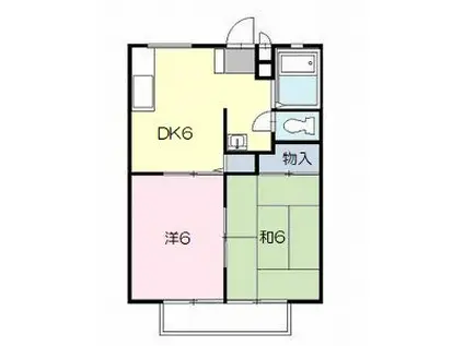 高宝ハイツI(2DK/1階)の間取り写真