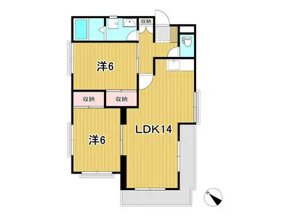 ラ・プリマヴェーラ C(2LDK/3階)の間取り写真